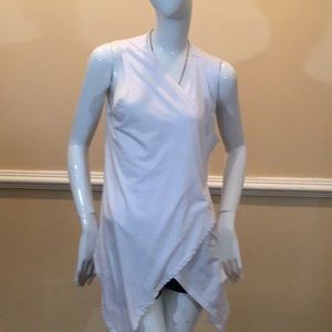 White Sleeveless Wrap Flow Top